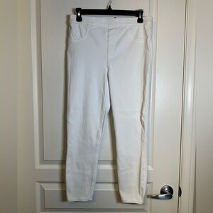 SPANX Slim Skinny White Denim Pocket Jeans Ankle Pants Size Large EUC #2563